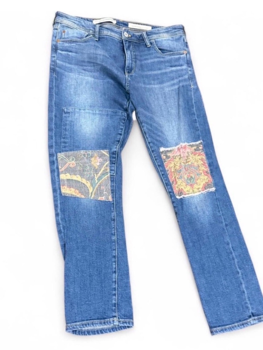 Pilcro and the Letterpress Patchwork Slim Boyfriend Jeans